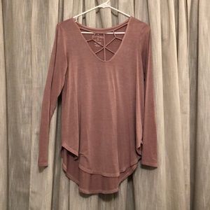 American Eagle soft & sexy cage-neck long-sleeve